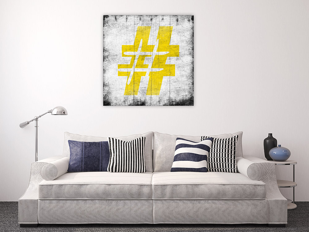 Yellow Graffiti Wall Canvas Print