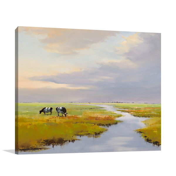Grazing Cattle Wall Art Print