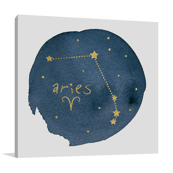 Horoscope Aries Canvas Wall Art