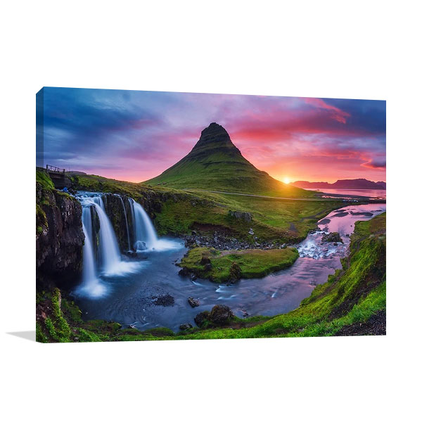 Iceland Kirkjufel Waterfall Print Canvas