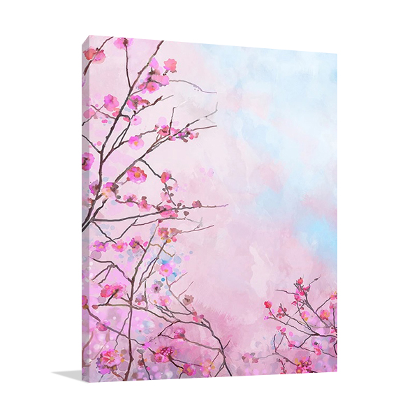 Japanese Cherry Flower Wall Art Print