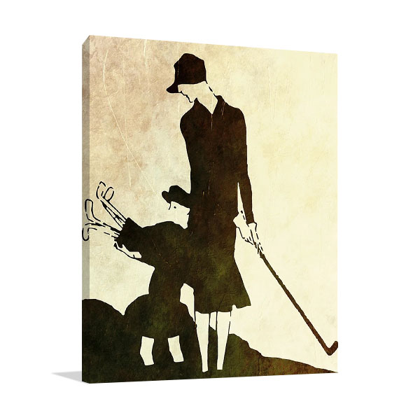 Lady and Child Golfer Canvas Print