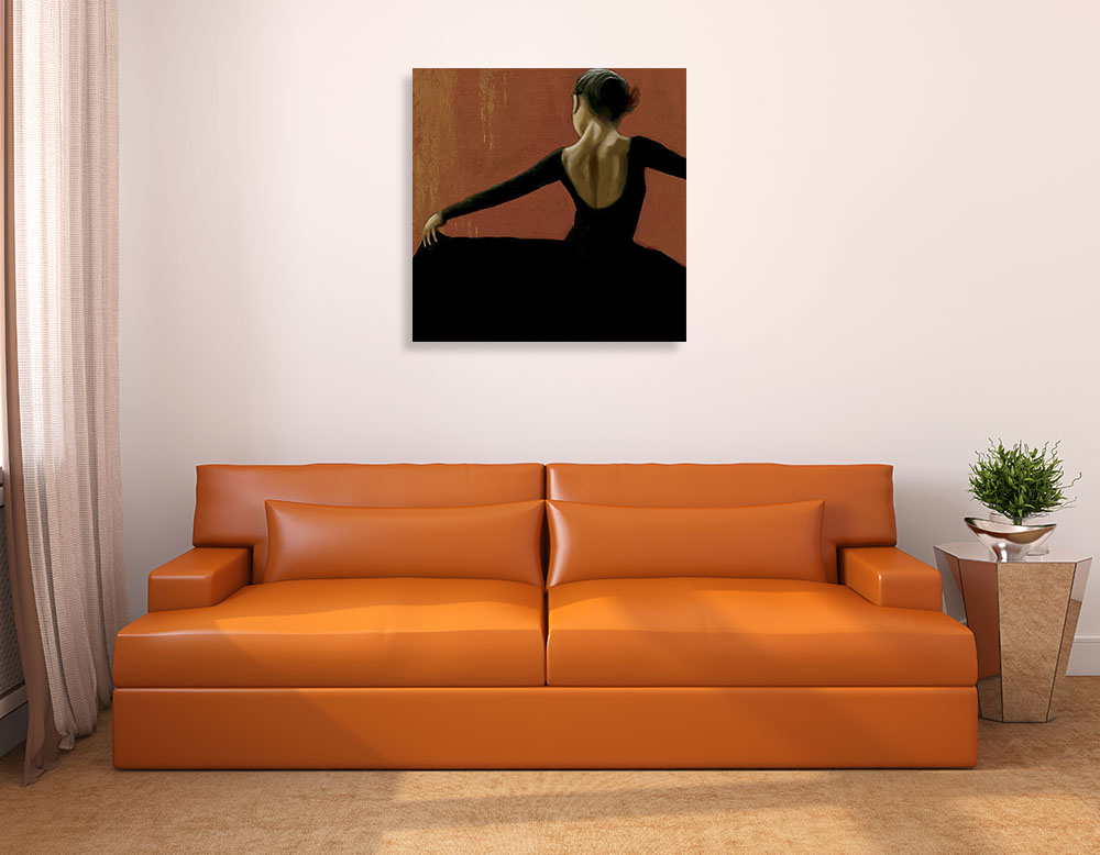 Square Black Art Print on Canvas