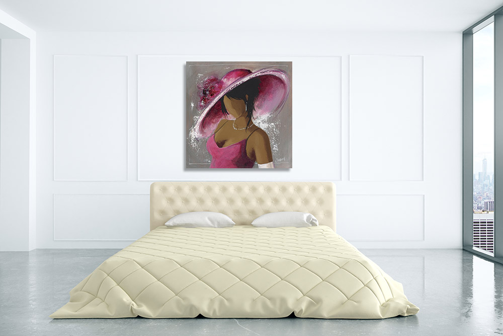 Pink Square Wall Canvas Print