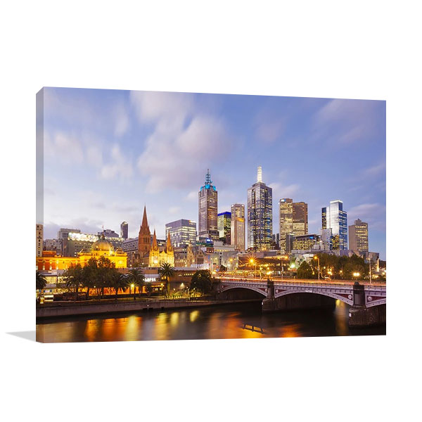 Lights of Melbourne City Canvas Print