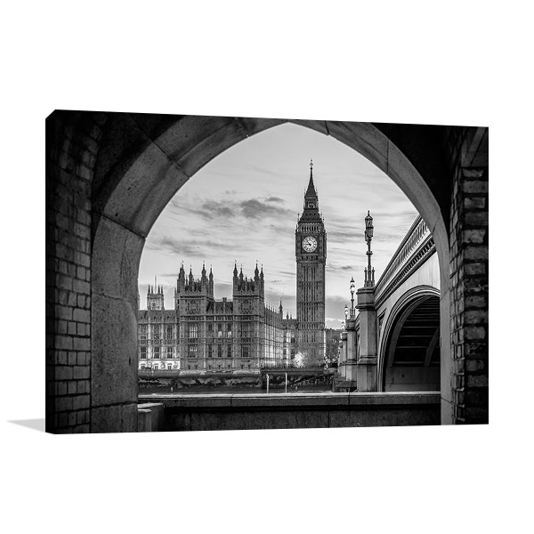 London Big Ben Tower Print | Black and White Art