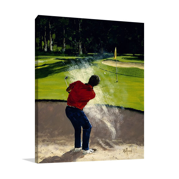 Man Playing Golf Print on Canvas