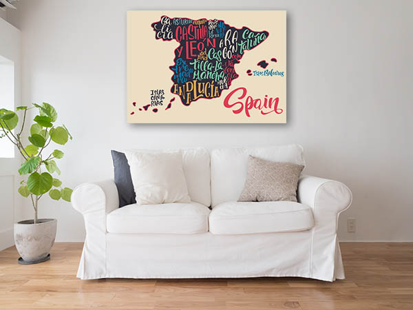 Map Of Spain Canvas Prints