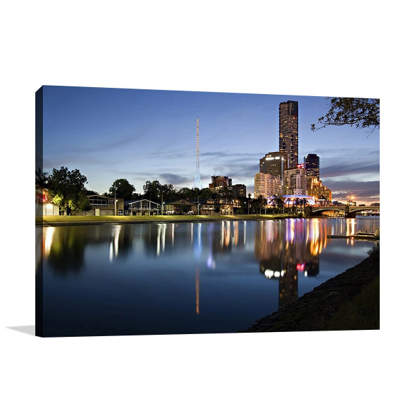 Australia Melbourne Night Time Print