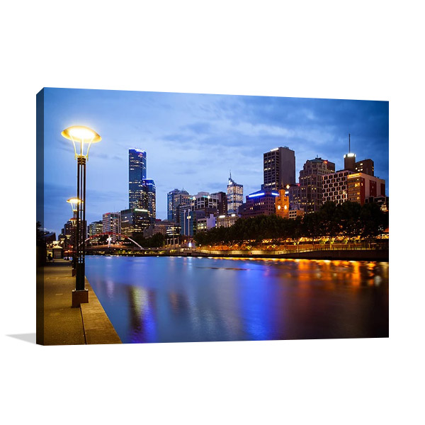 Melbourne Blue Skyline Canvas Print