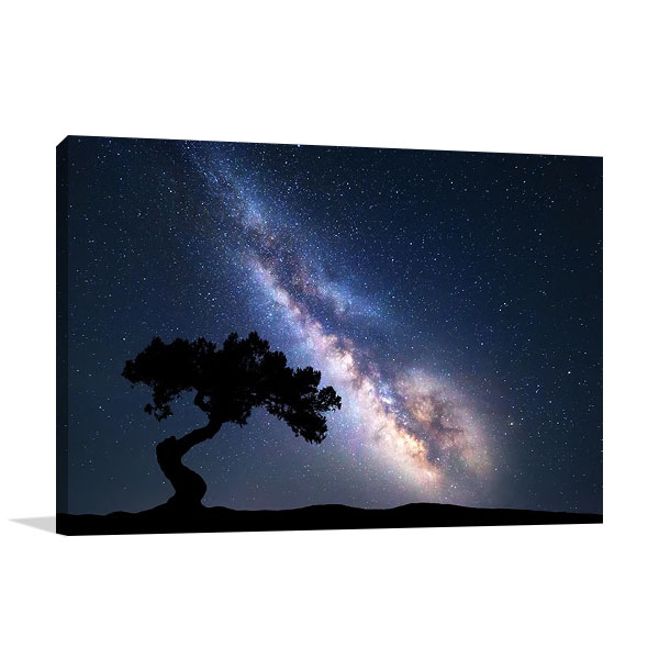 Milky Way at Night Print on Canvas