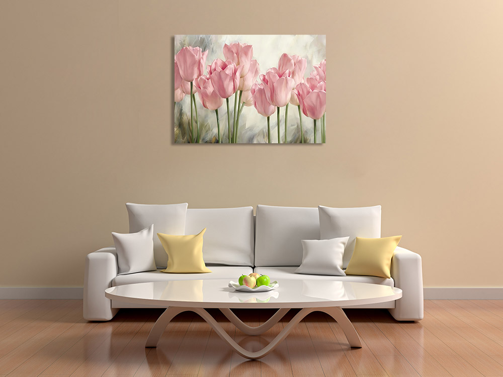 Pink Flower Print on Canvas