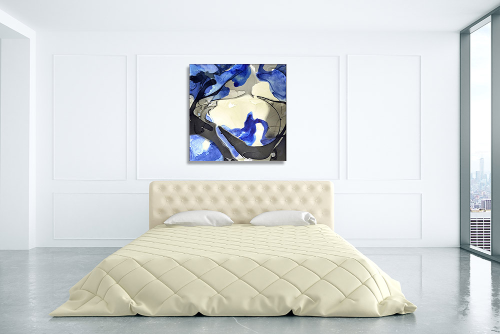 Canvas Print Dye Art Abstract Blue