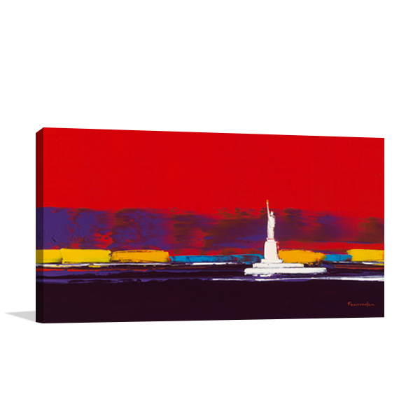 New York in Red Wall Art Print