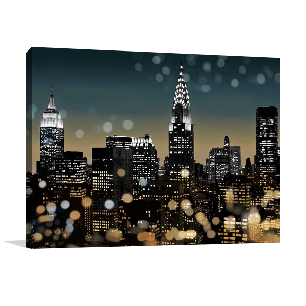 New York by Night Wall Art Print