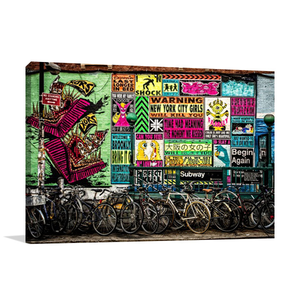 New York Street Art Print on Canvas