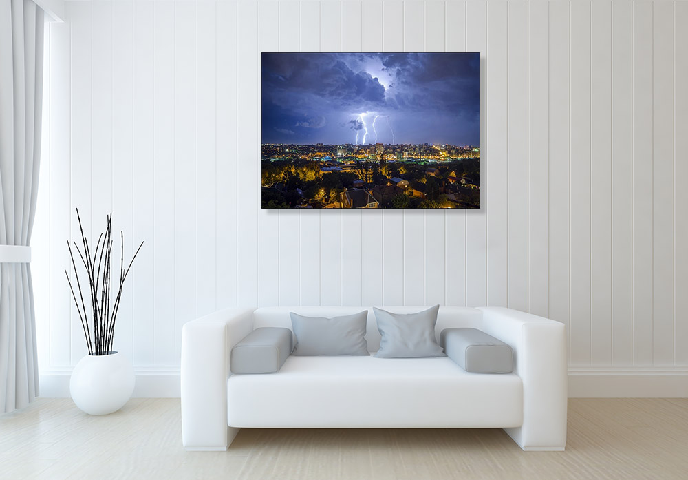 Skyline Night Photography on Canvas