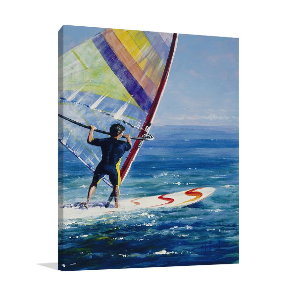 Ocean Wind Surfing Print Canvas