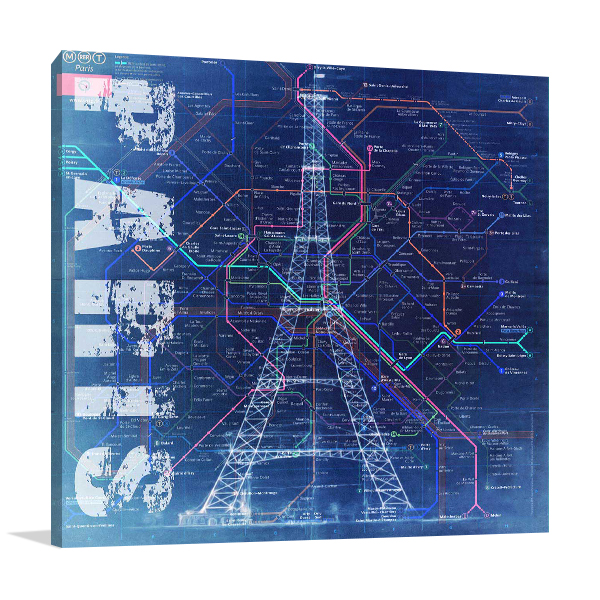 Paris Blue Wall Art Print