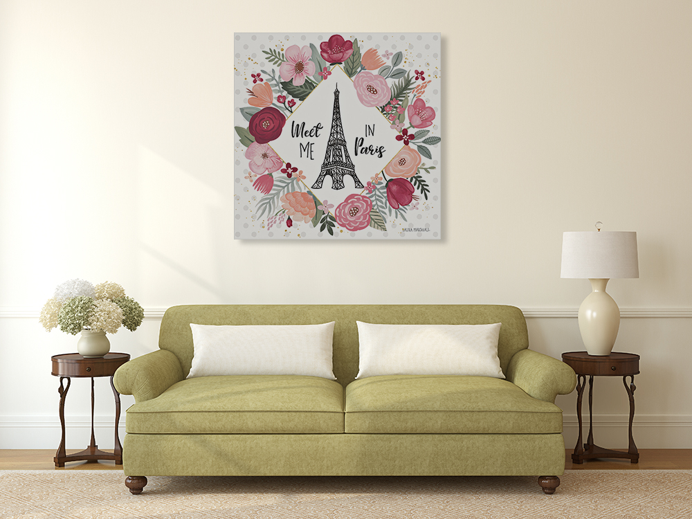 Square Floral Canvas Art Print