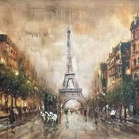 Hand Painted Paris Oil Paintings on Canvas