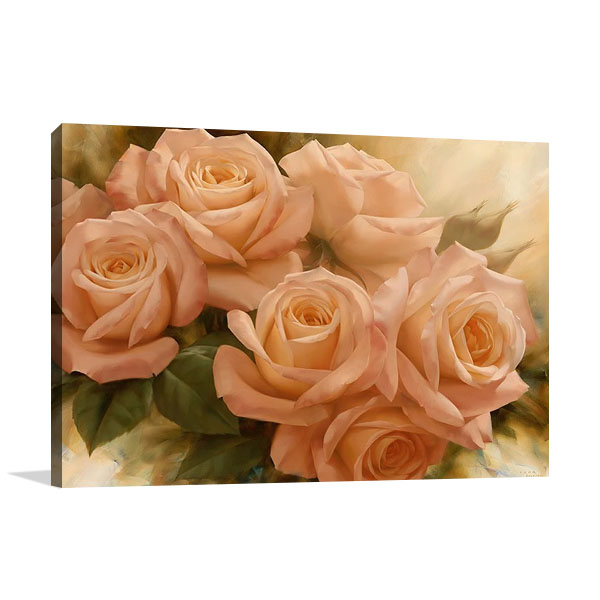 Peach Rose Splendor II Art Print