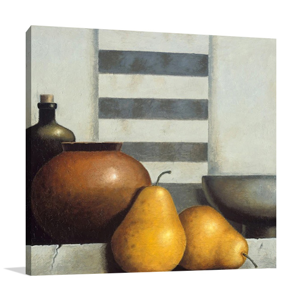 Pear Still Life Print on Canvas