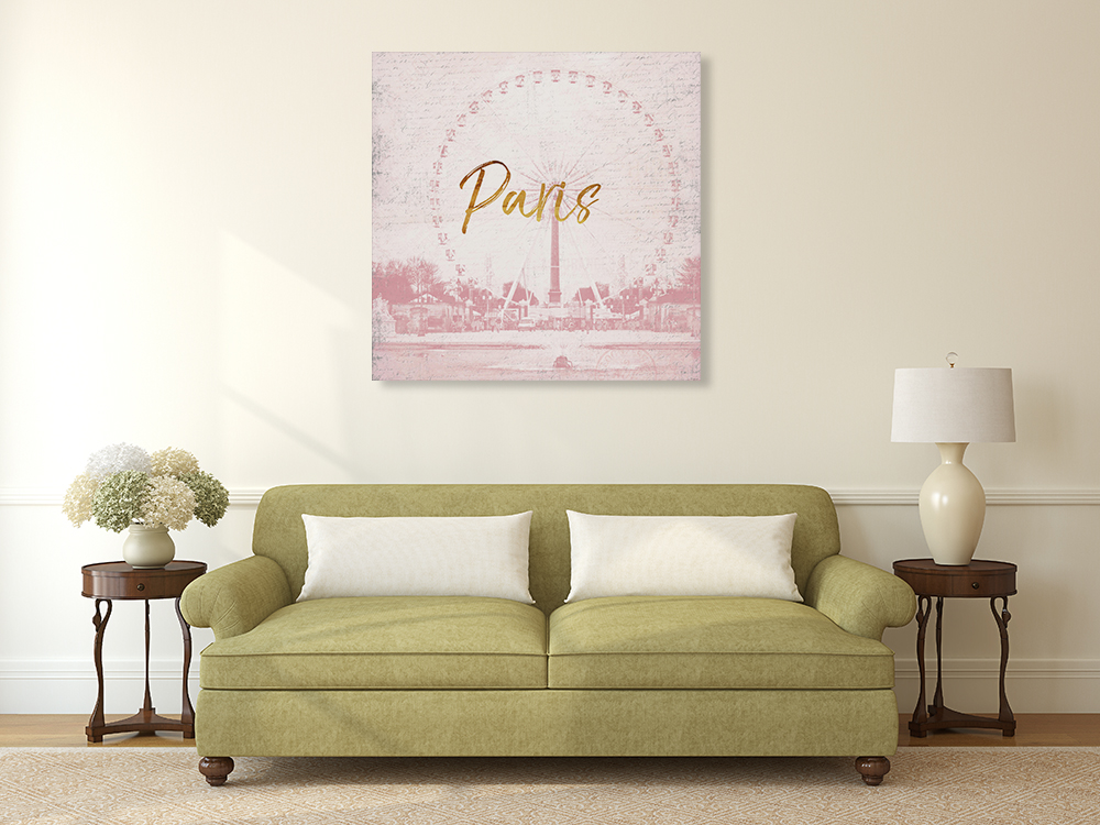 Pink Square Wall Print Canvas