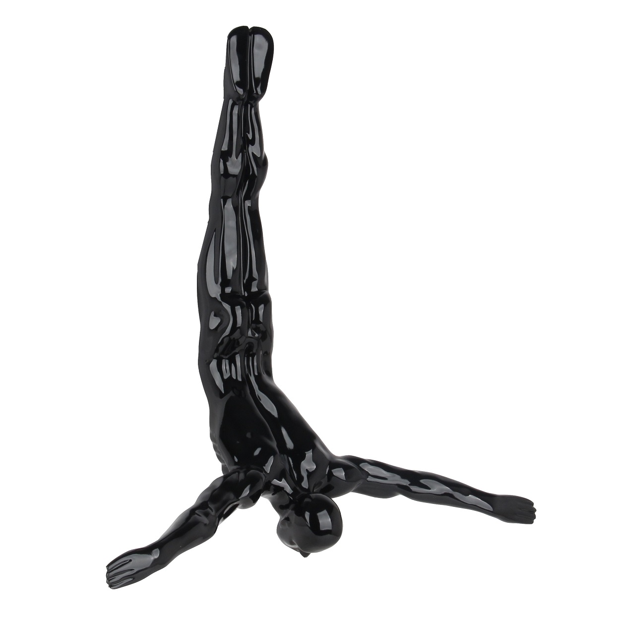 Poly Resin Black Diver Gloss Sculpture