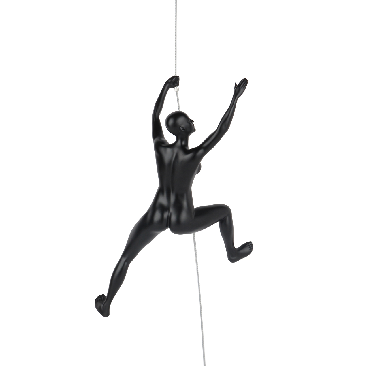 Poly Resin Climbing Woman C Matte Black