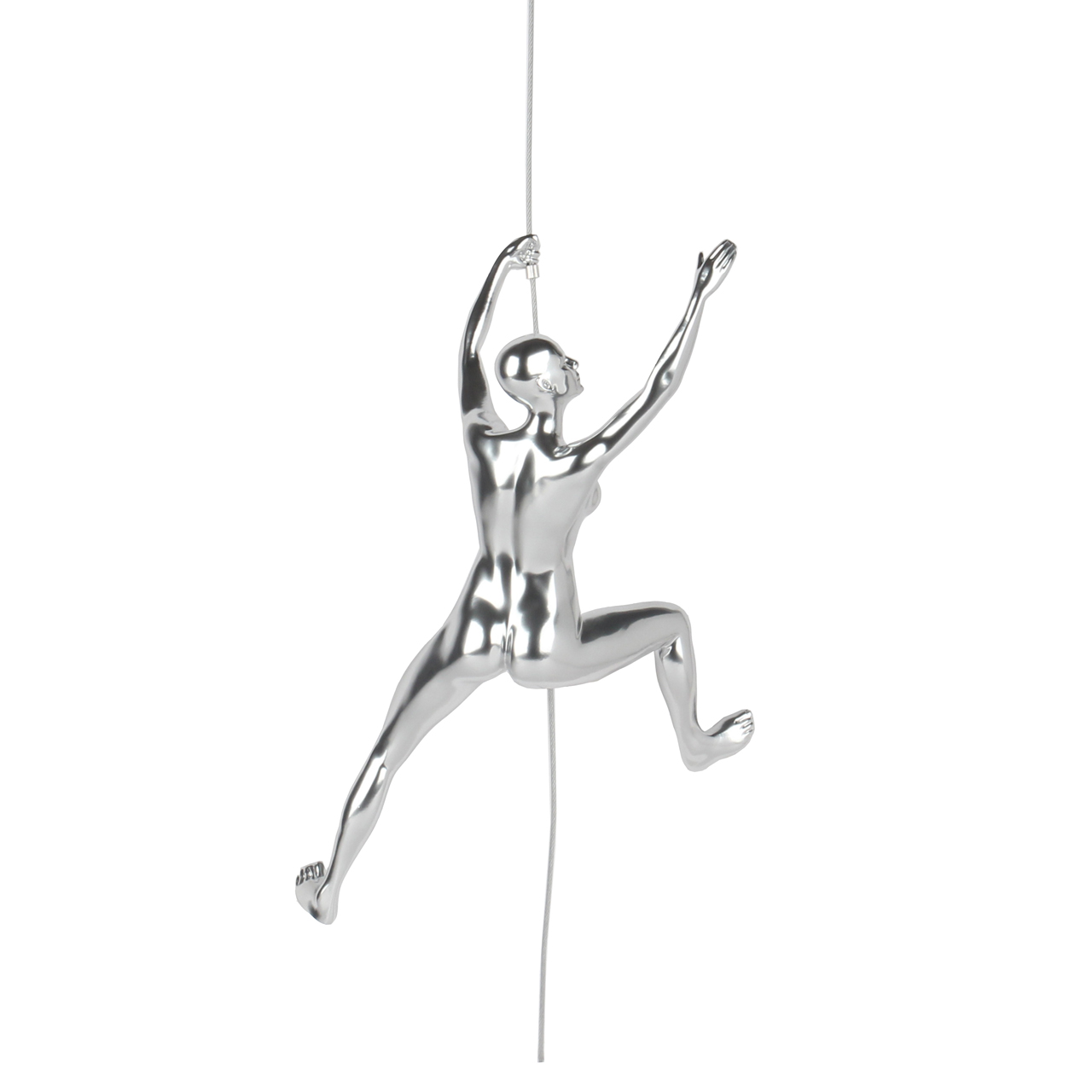 Poly Resin Climbing Woman C Steel