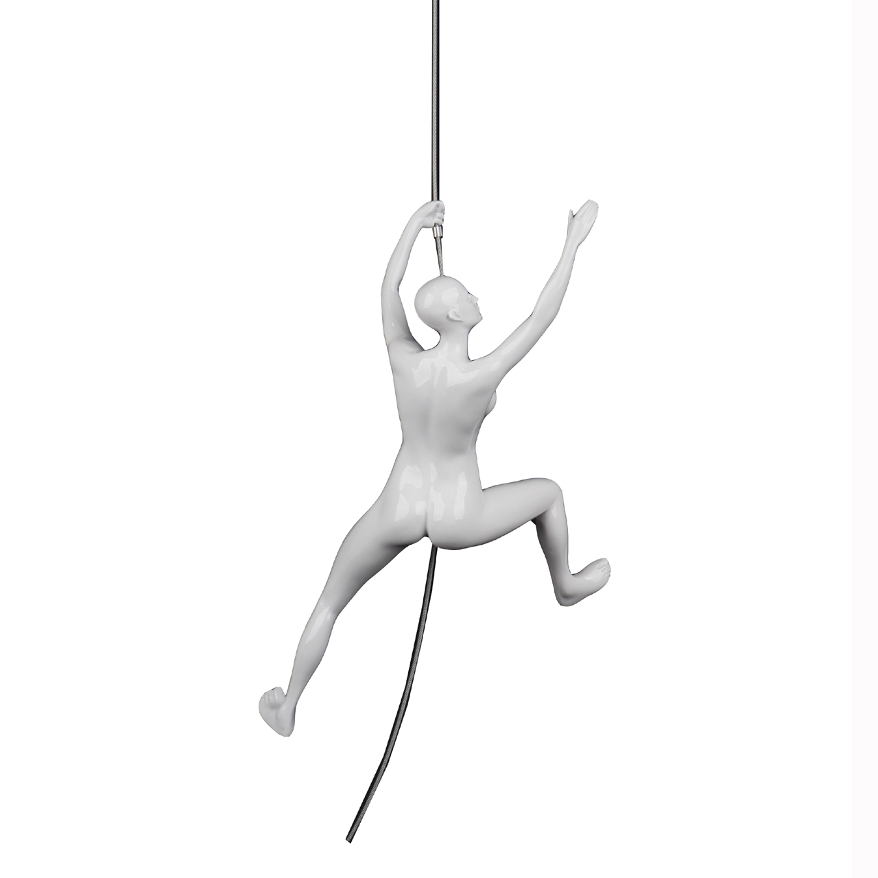 Poly Resin Climbing Woman C White