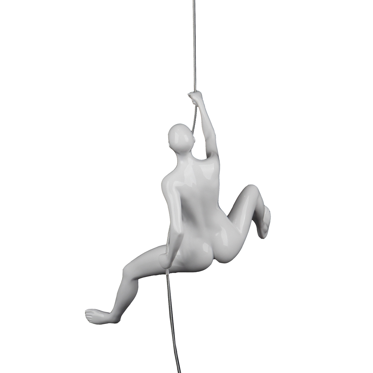 Poly Resin Climbing Woman D White