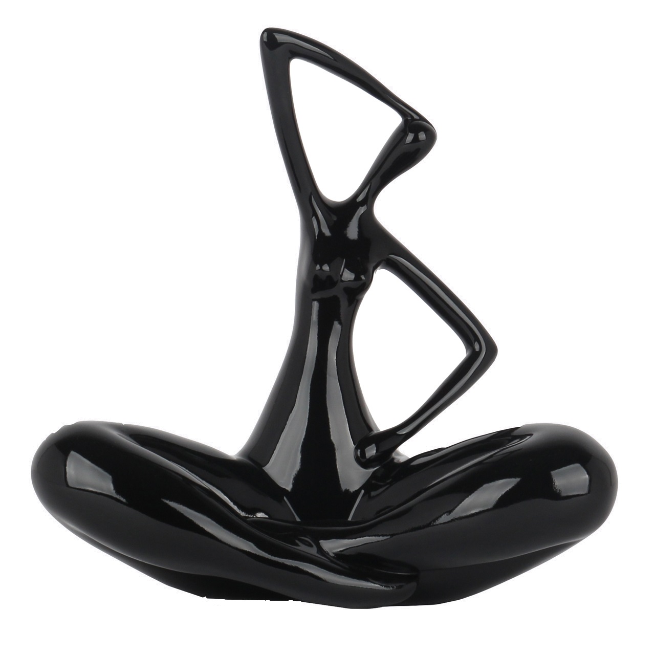 Poly Resin Lady Sitting Black