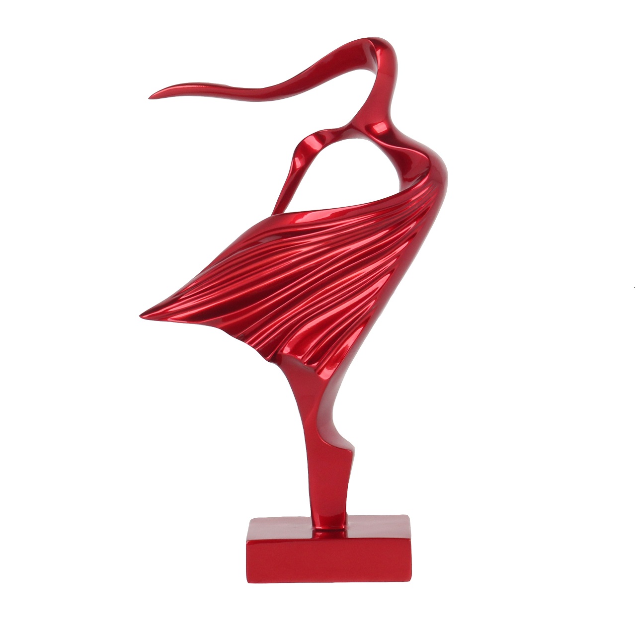 Poly Resin Lucette Woman Metallic Red 25cm