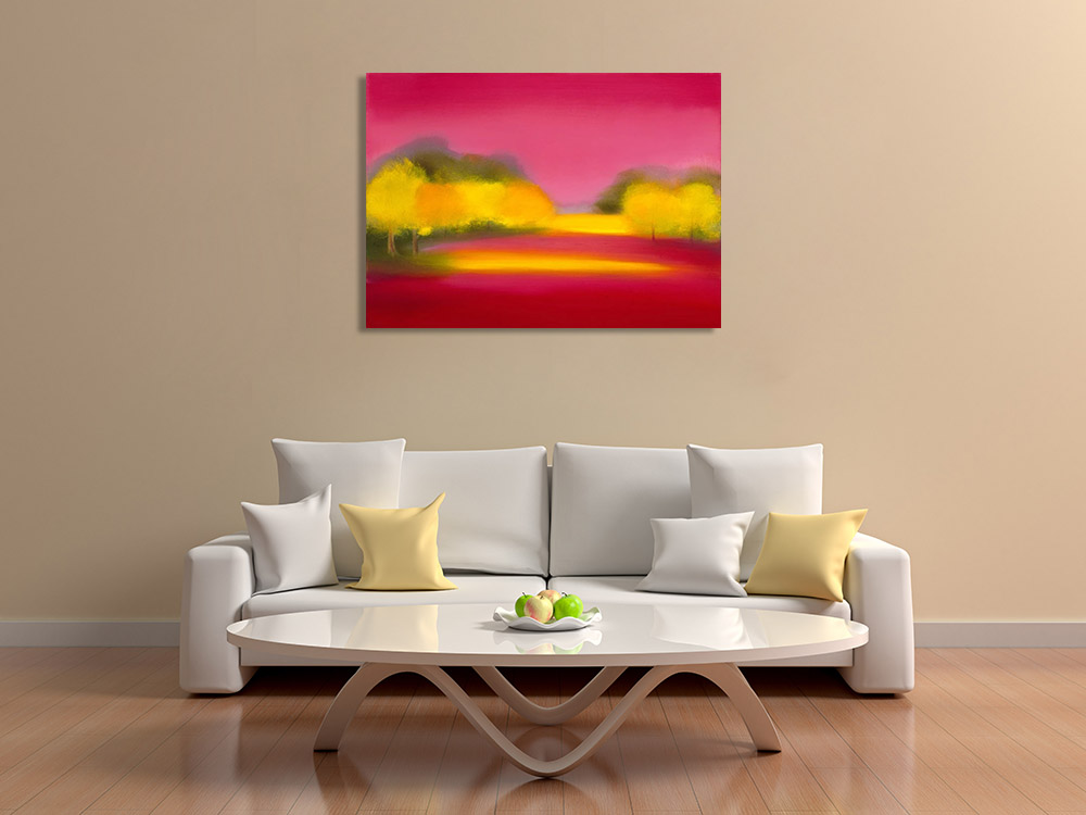 Pink Forest Art Print on Canvas