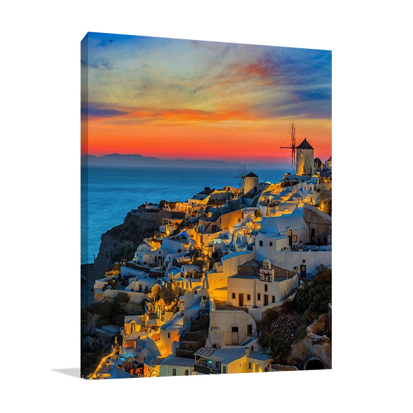 Santorini Oia Village Canvas Print