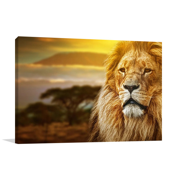 Savanna Lion Canvas Art Print