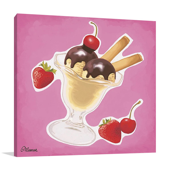 Chocolate Ice Cream Art Print on Canvas