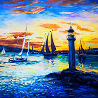 Hand Painted Seascape Art Oil Paintings on Canvas
