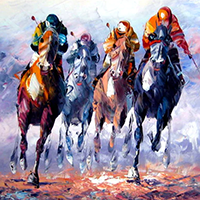 Hand Painted Sports Art Oil Paintings on Canvas