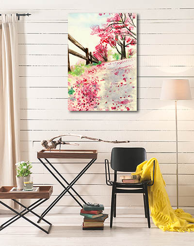 Spring Flowers on Ground Prints Canvas