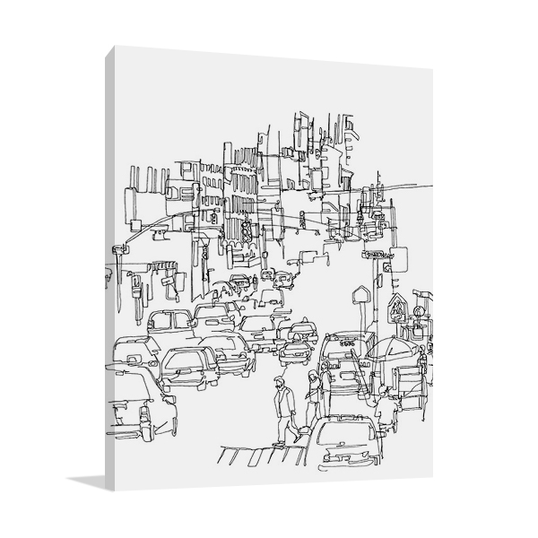 Streetscape Line Art Print