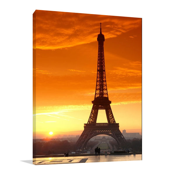 Sunset at Eiffel Tower Canvas Print