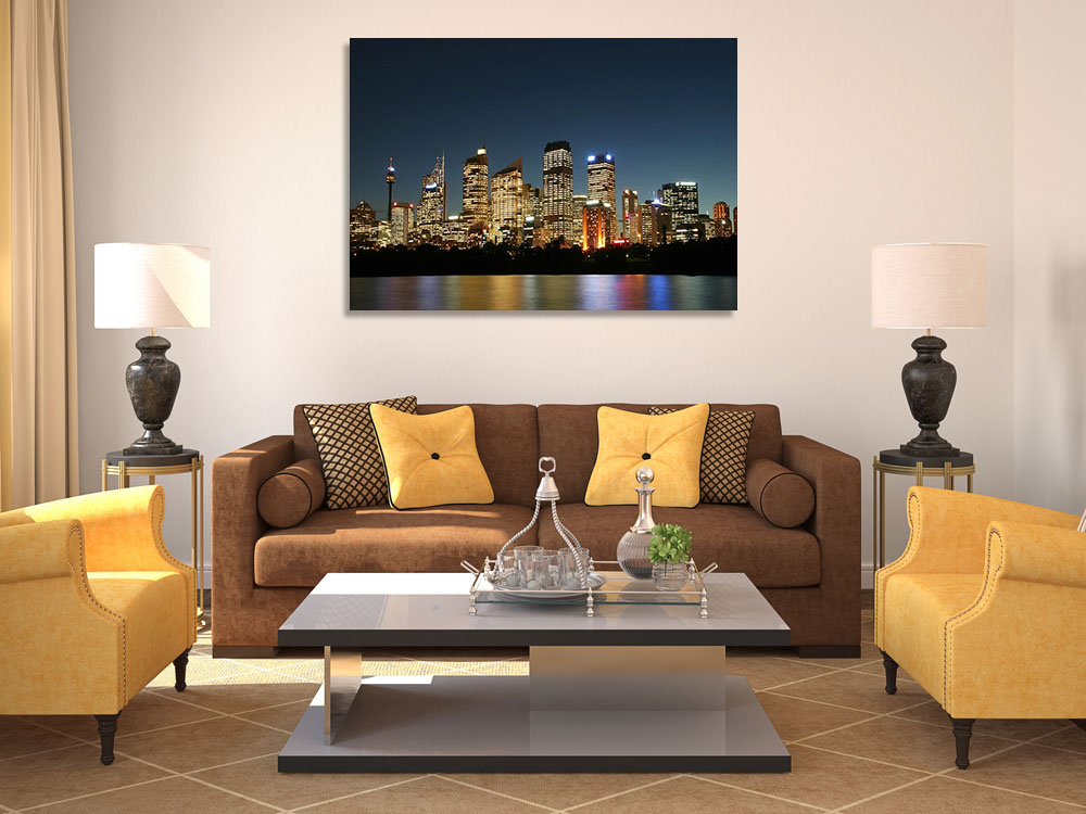 Skyscrapers Night Photography Canvas Print