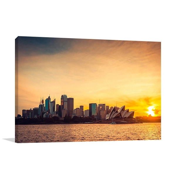 Sydney City Sunset Print Canvas