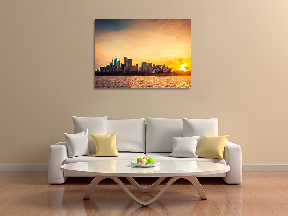 Orange Landscape Print on Canvas