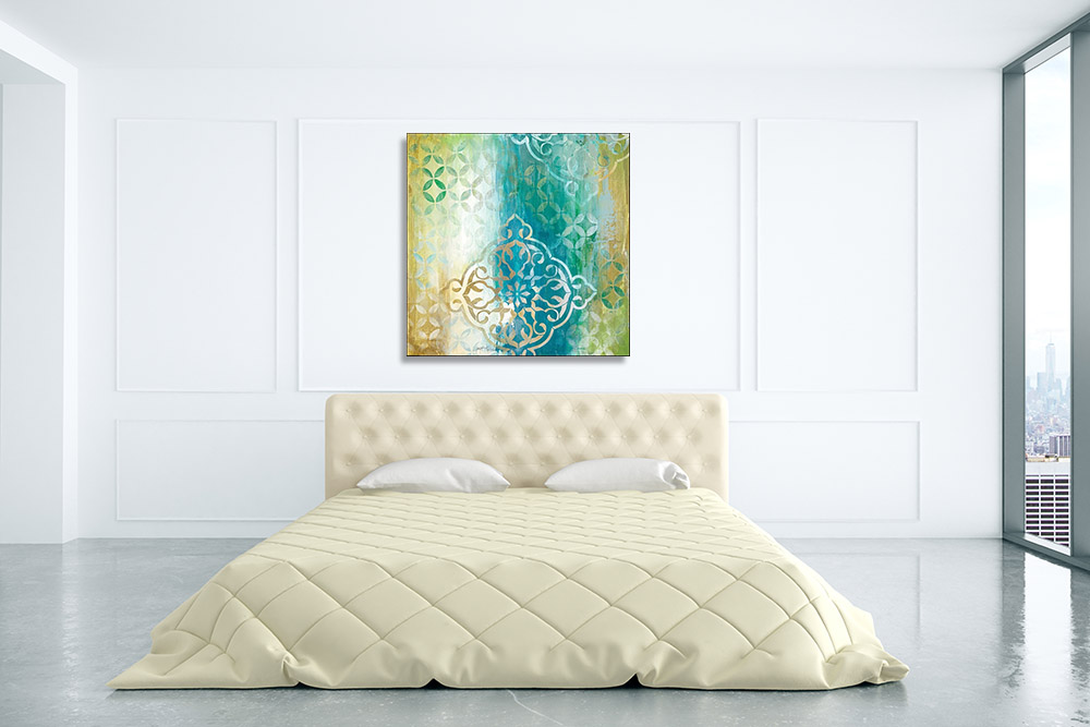 Blue Shapes Abstract Canvas Print
