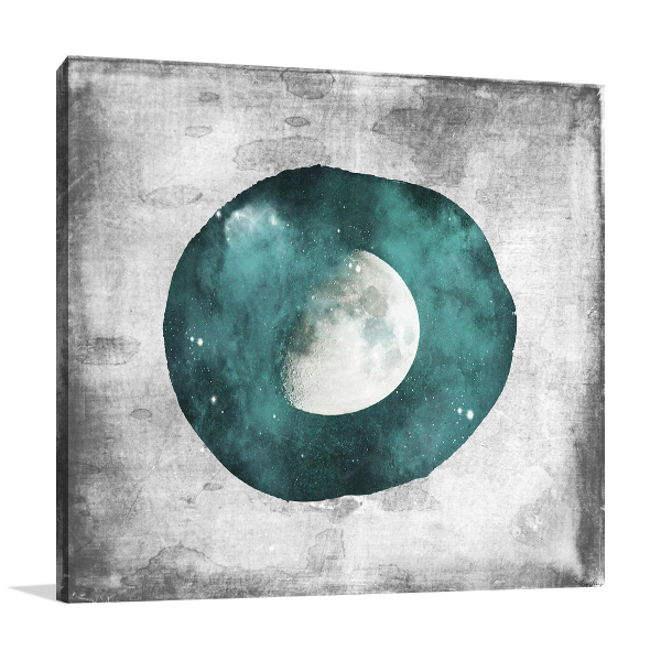 The Teal Half Moon Wall Art Print