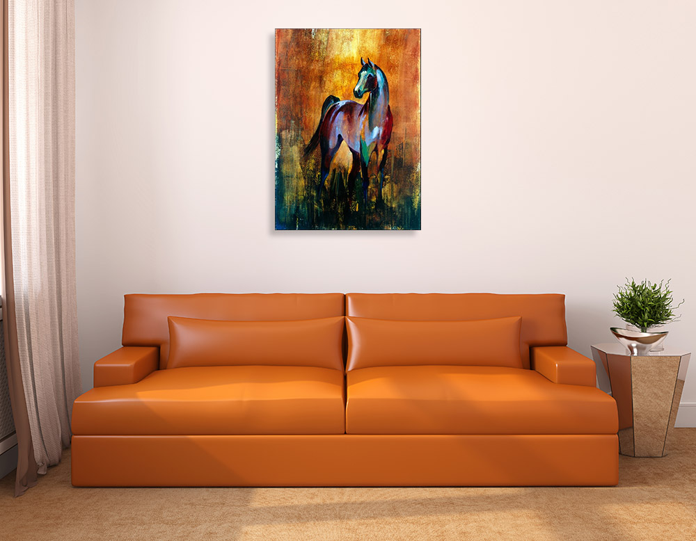 Abstract Brown Horse Canvas Art